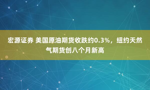 宏源证券 美国原油期货收跌约0.3%，纽约天然气期货创八个月新高