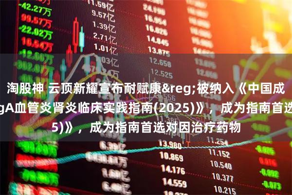 淘股神 云顶新耀宣布耐赋康&reg;被纳入《中国成人IgA肾病及IgA血管炎肾炎临床实践指南(2025)》，成为指南首选对因治疗药物