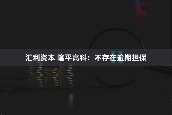汇利资本 隆平高科：不存在逾期担保